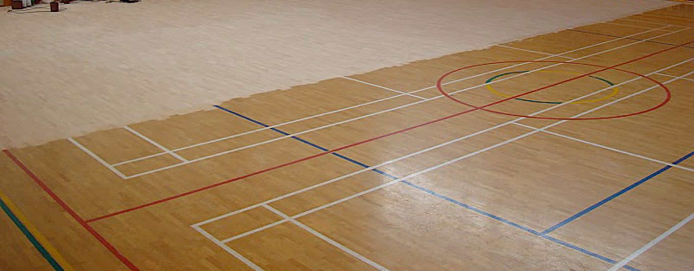 <span>SPORTS FLOORING</span><br />sanding, installation,<br />replacement & repairs